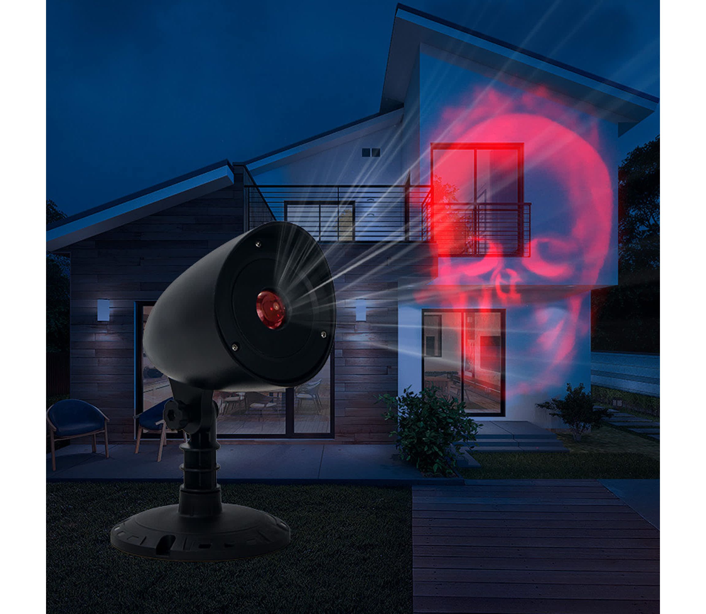 Halloween Skull Outdoor Light Show Projector - 8"