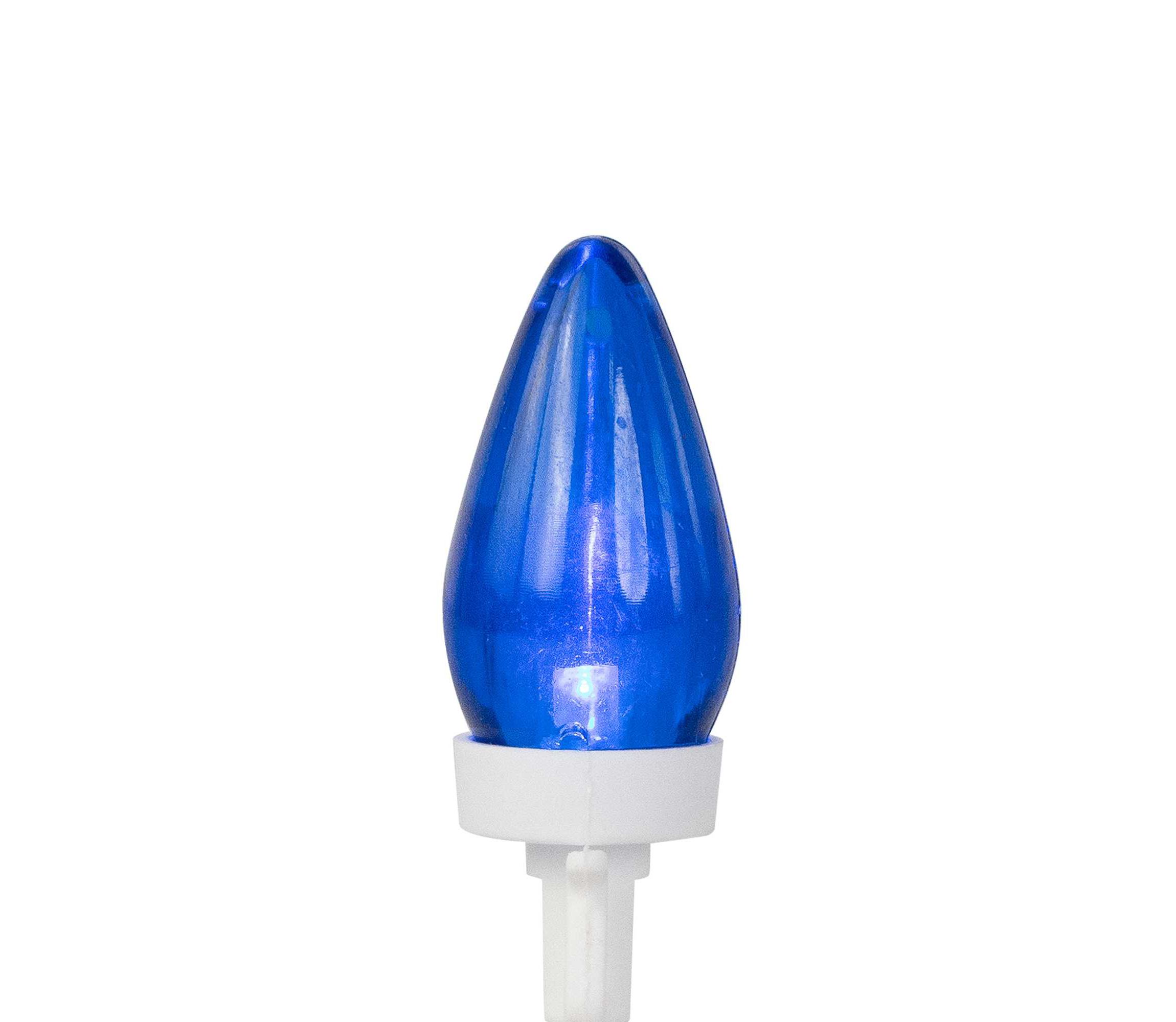 Patriotic C7 LED Christmas Lights - Red  Blue and White - 16 White Wire - 50ct