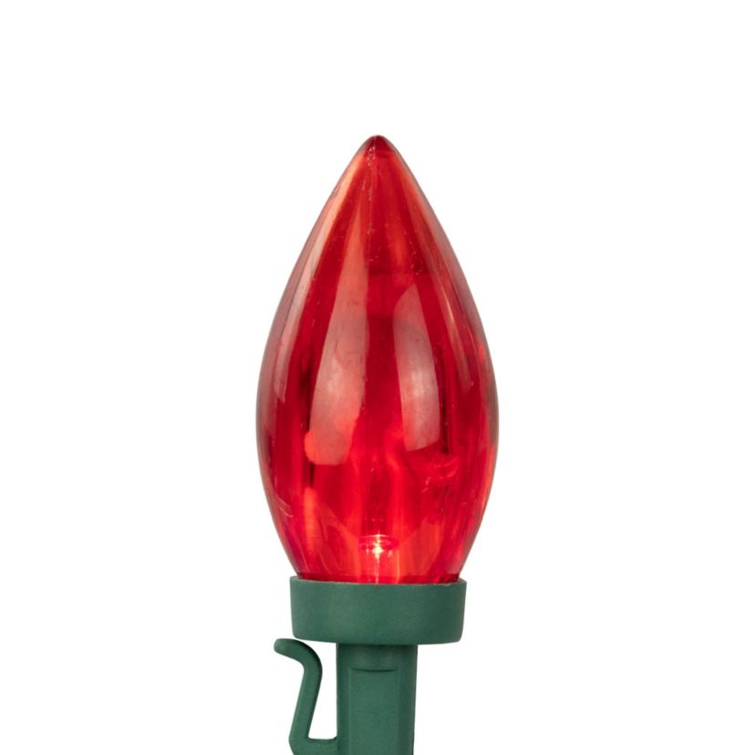 Patriotic LED C9 Christmas Lights - Red White and Blue - 16 Green Wire - 25ct