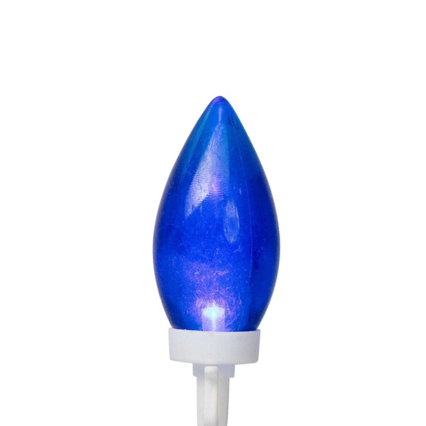 Patriotic LED C9 Christmas Lights - Red  White and Blue - 16 White Wire - 25ct