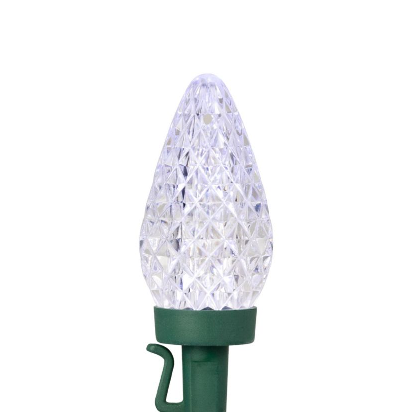 Patriotic LED C9 Faceted Christmas Lights - Red  White and Blue - 66 Green Wire - 100ct