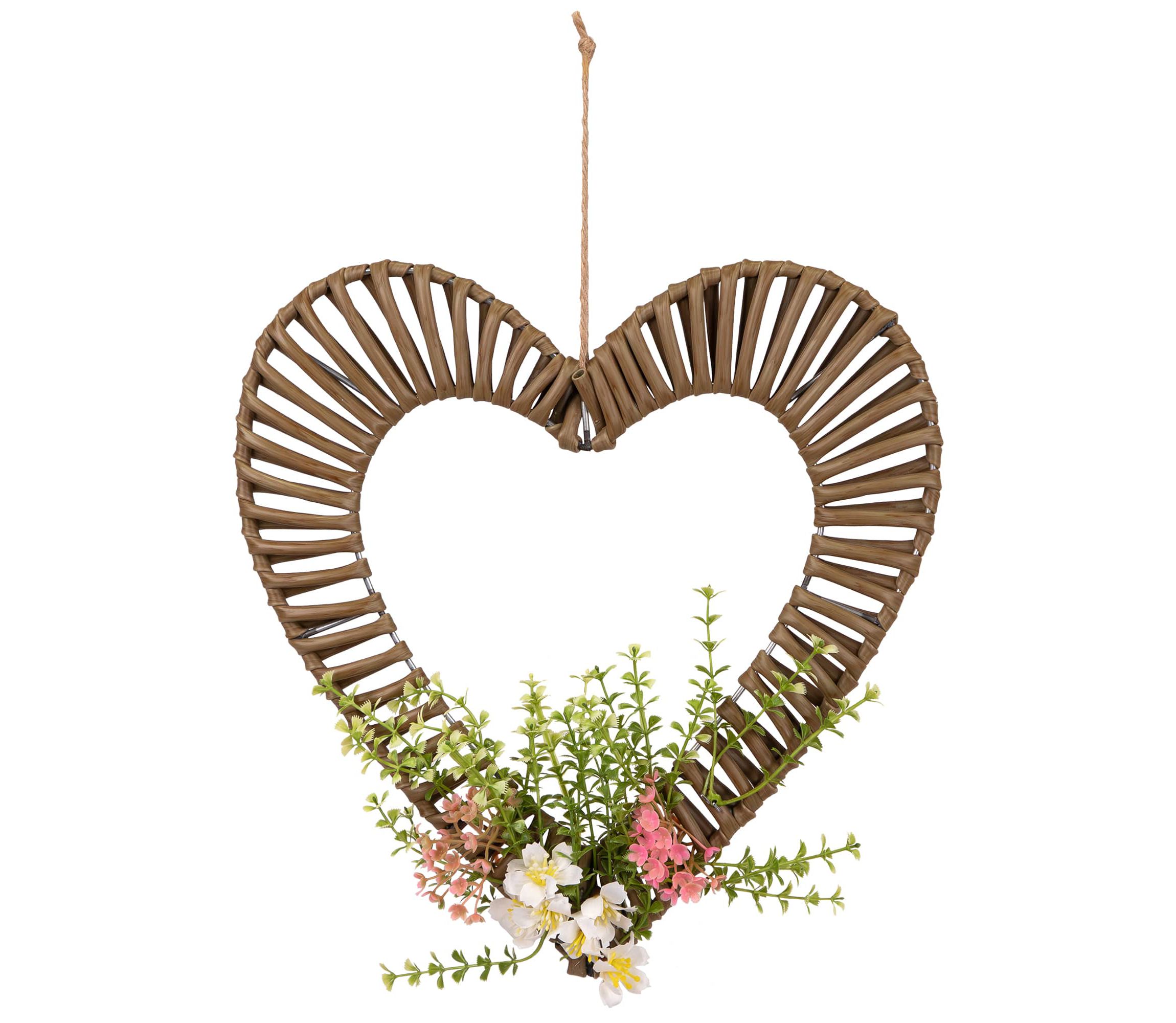 Wrapped Floral Heart Spring Decoration - 12"