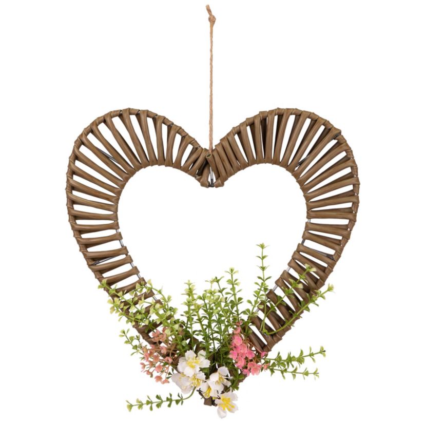 Wrapped Floral Heart Spring Decoration - 12"