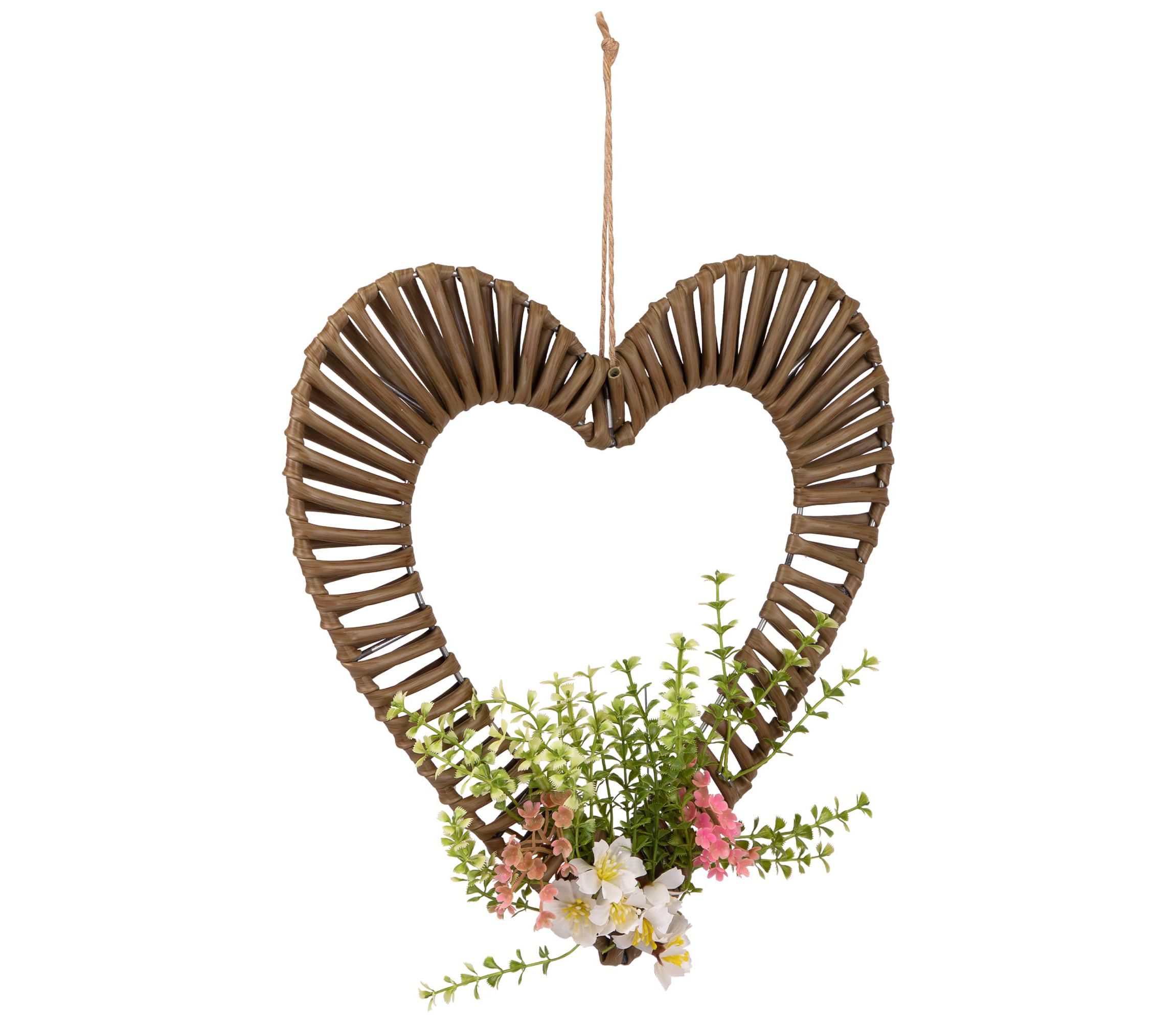 Wrapped Floral Heart Spring Decoration - 12"