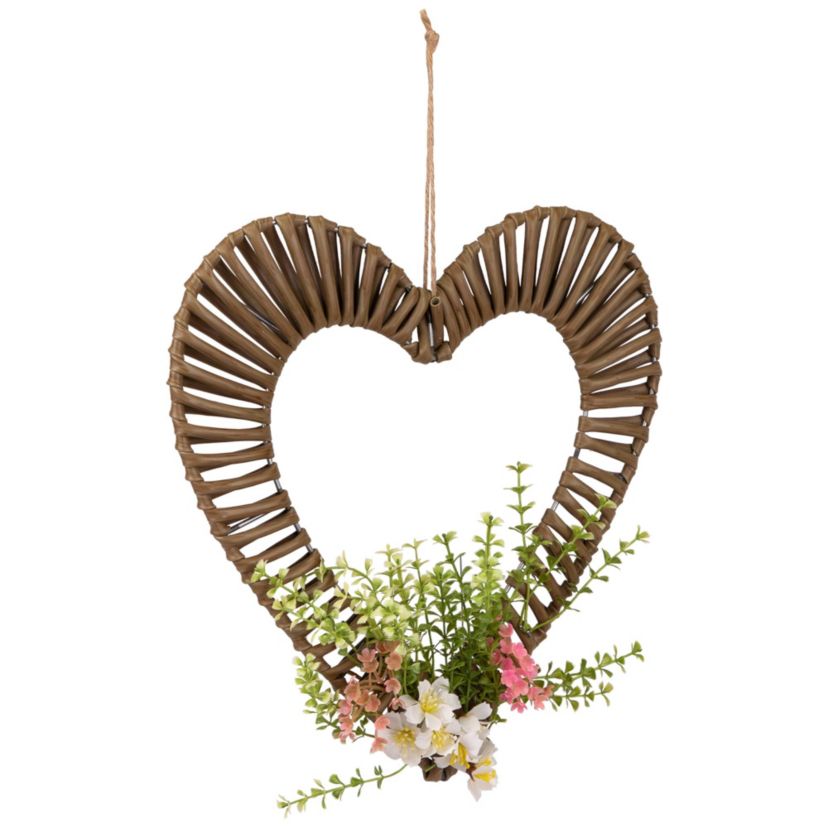 Wrapped Floral Heart Spring Decoration - 12"