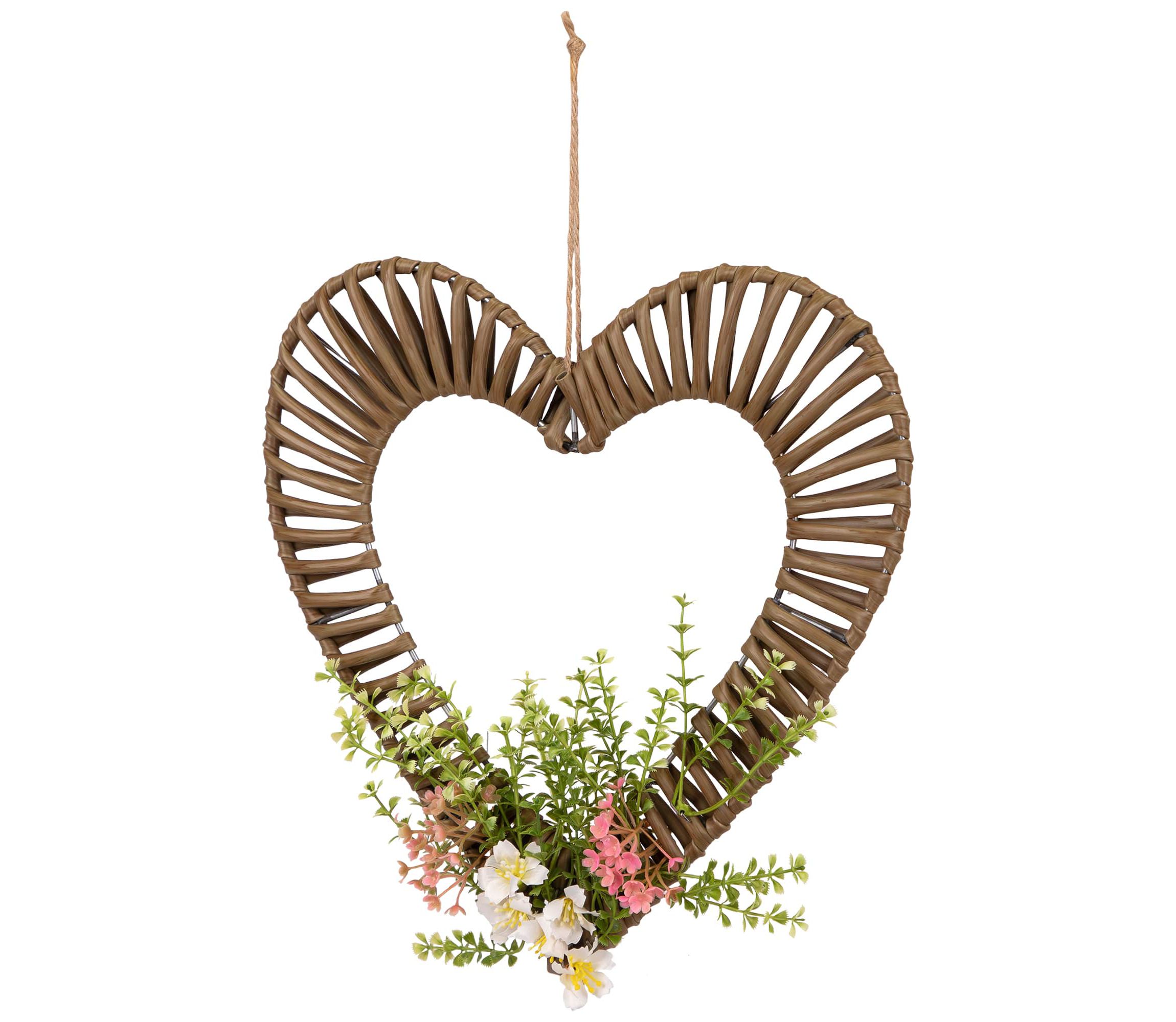 Wrapped Floral Heart Spring Decoration - 12"