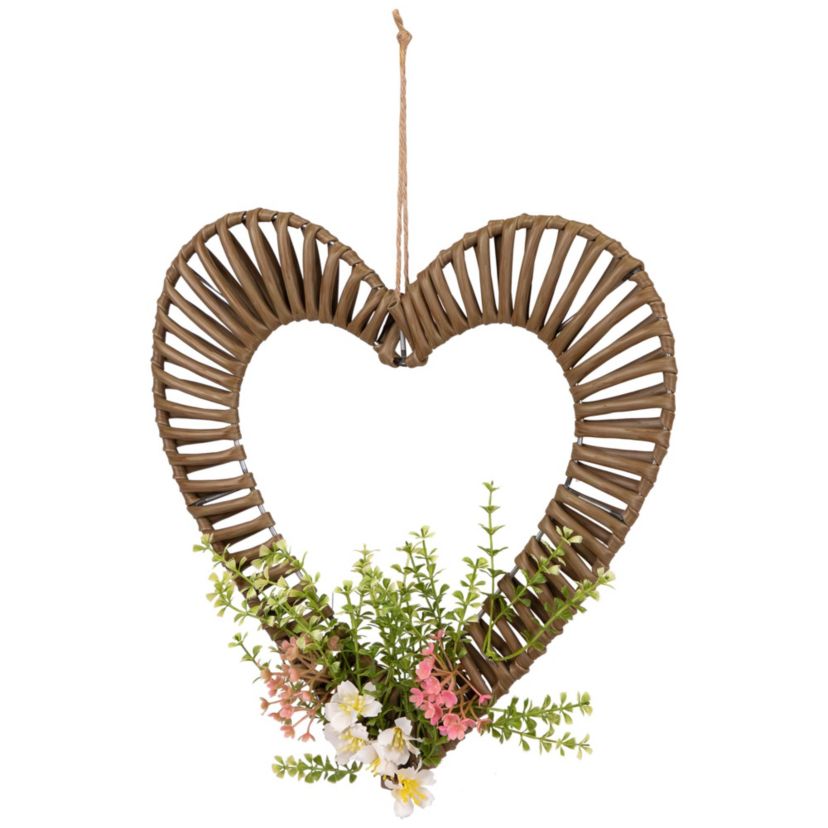 Wrapped Floral Heart Spring Decoration - 12"