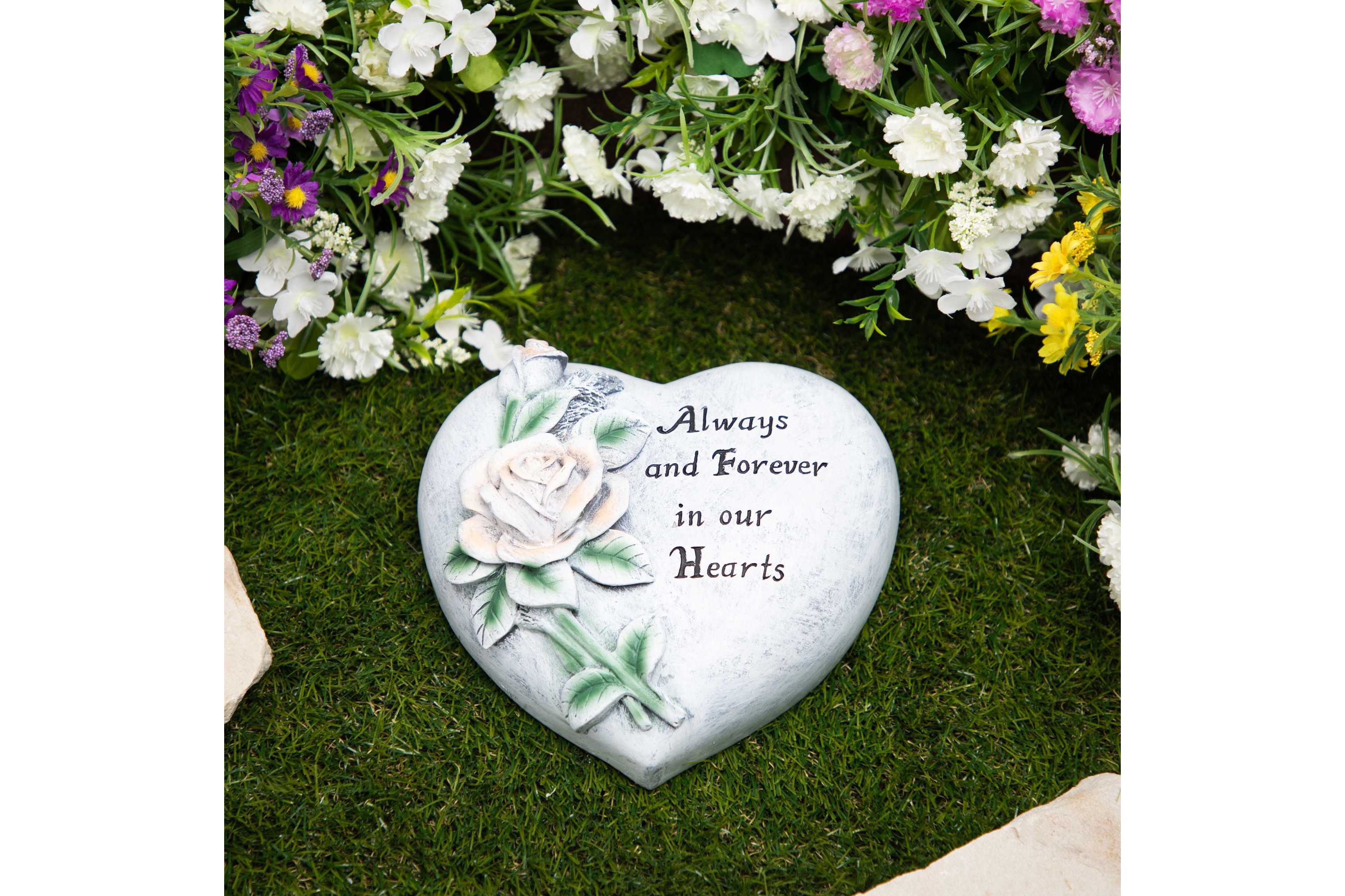 Always and Forever in Our Hearts Outdoor Memorial Garden Stone - 8"