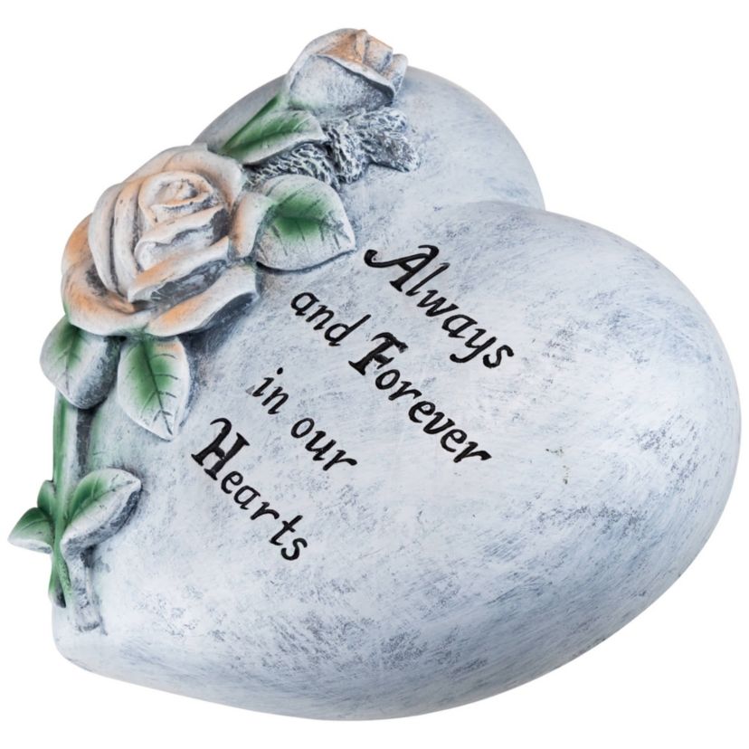 Always and Forever in Our Hearts Outdoor Memorial Garden Stone - 8"