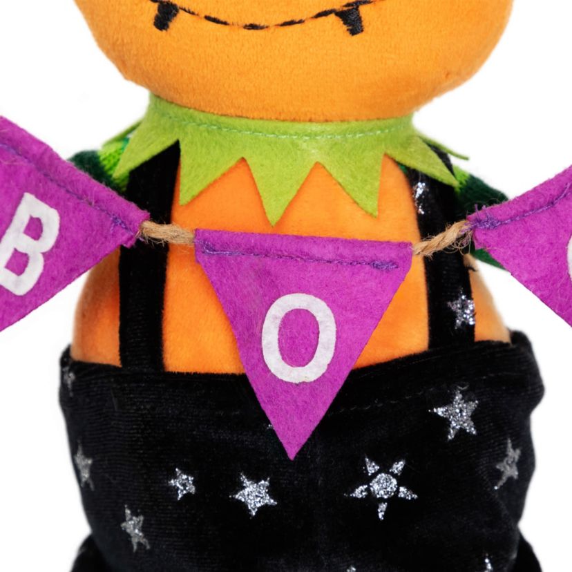 Sitting Plush Jack o Lantern Halloween Figure - 14"