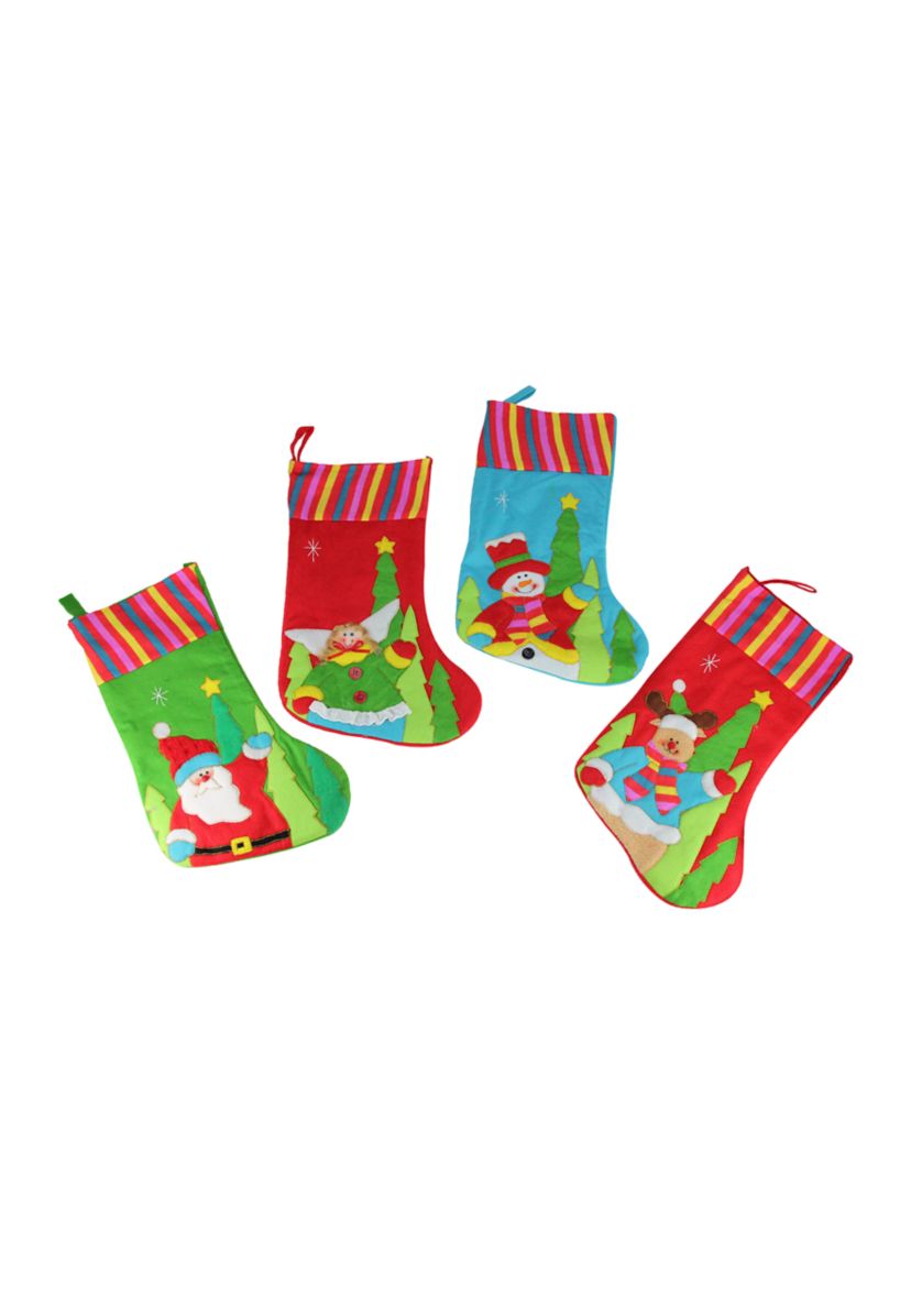 10-Piece Winter Wonderland Christmas Stocking and Novelty Gift Bag Set