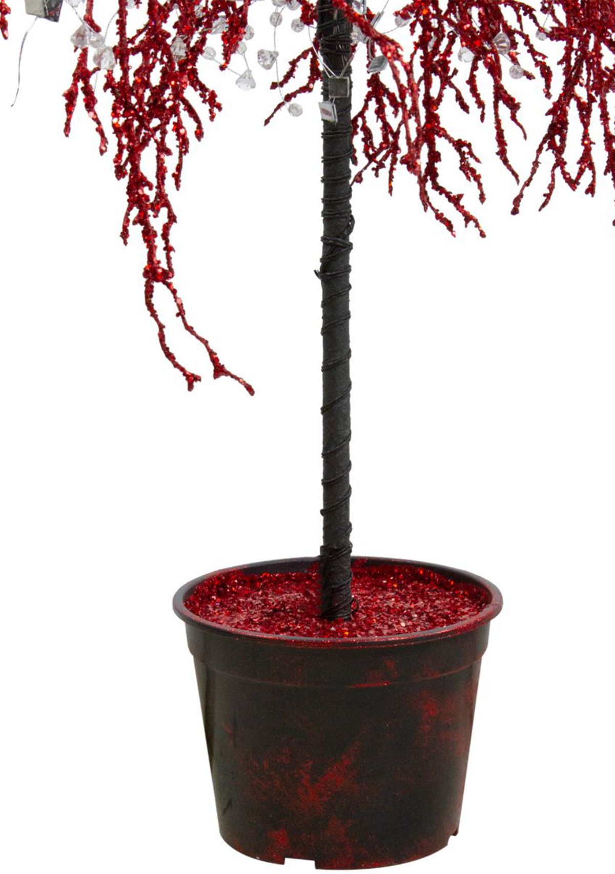 3.8 Potted Crystallized Glitter Full Artificial Christmas Tree - Unlit