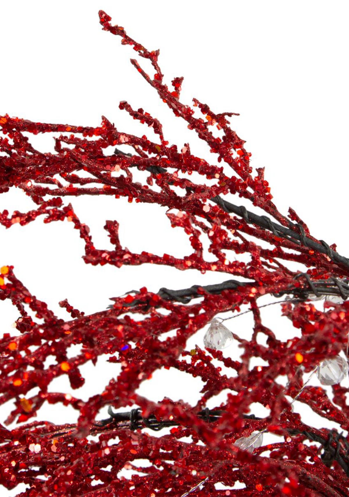 3.8 Potted Crystallized Glitter Full Artificial Christmas Tree - Unlit