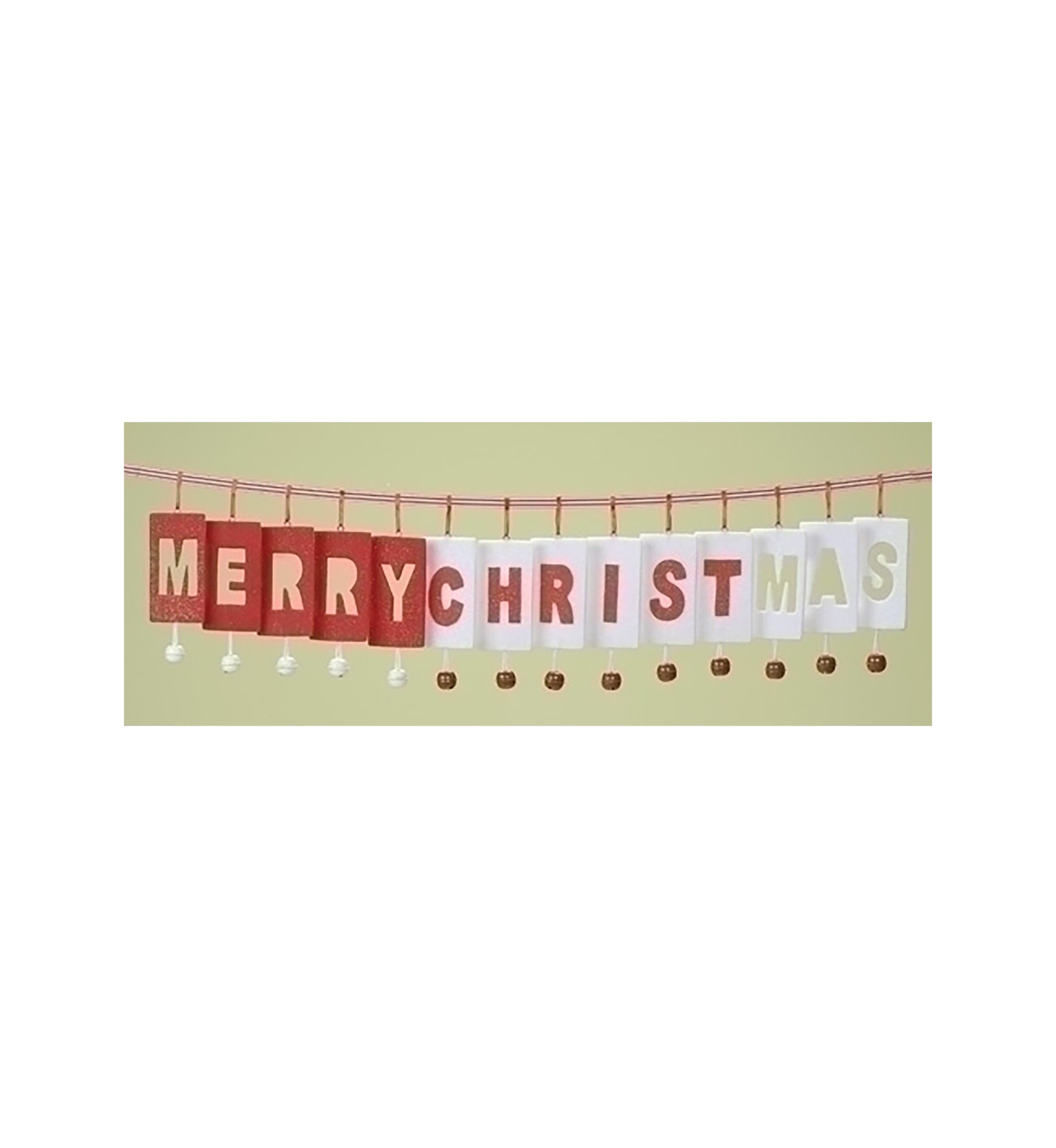 Club pack of 12 Red and White Jingle Bell Artificial Christmas Garlands 3 - Unlit