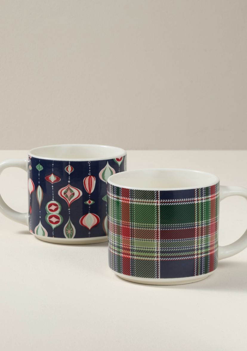 Sewing Down South x Crown & Ivy™ Holiday Stackable Mugs - Set of 2