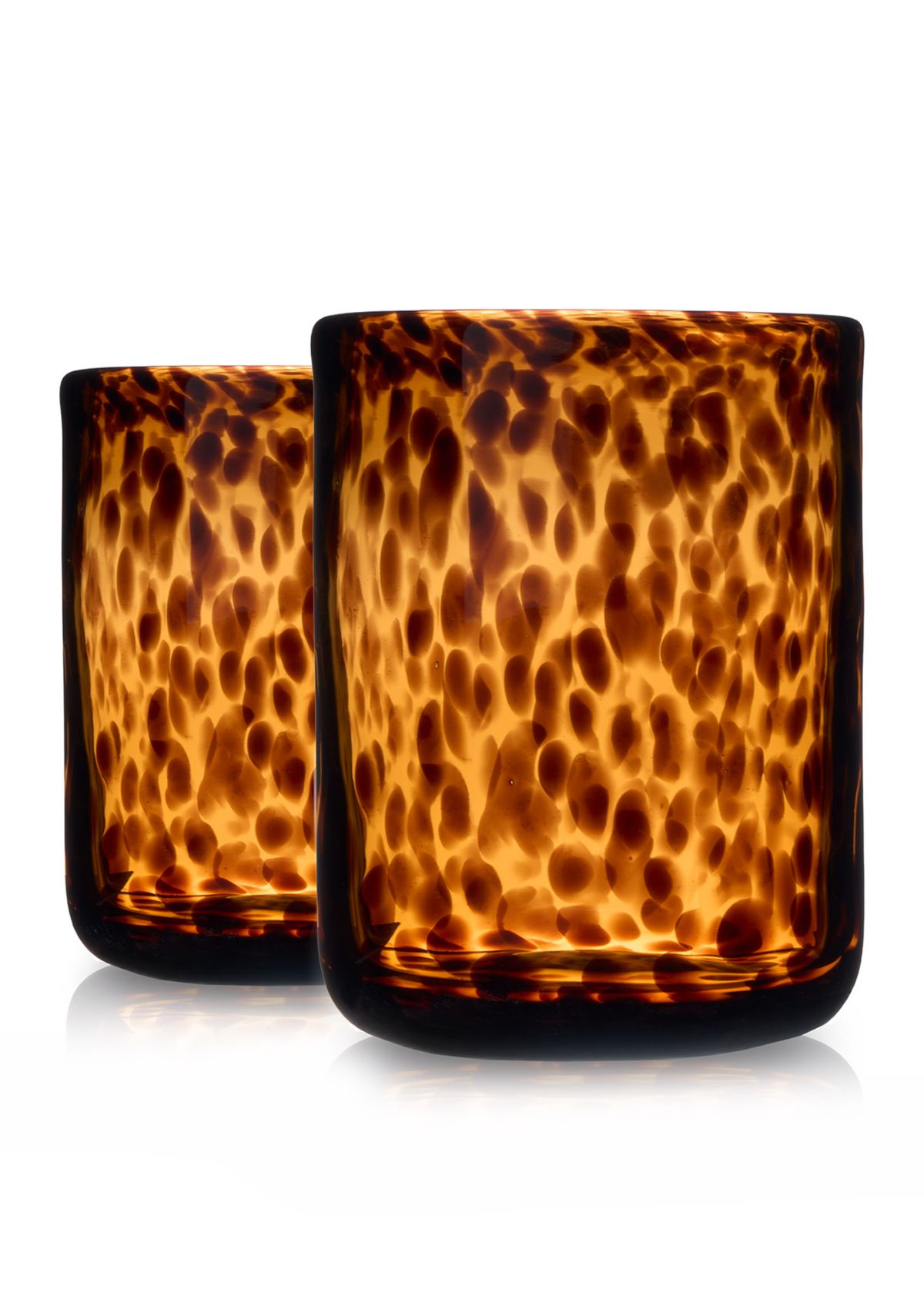 Tortoise Print Tumbler Glasses Set of 2