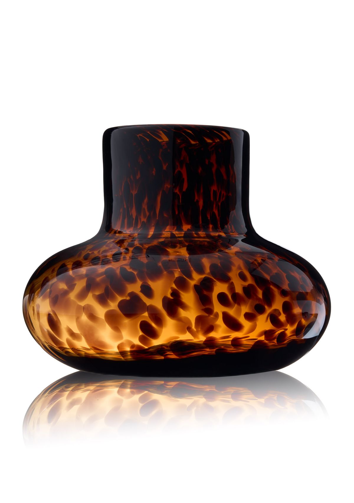 Tortoise Print Glass Bud Vase