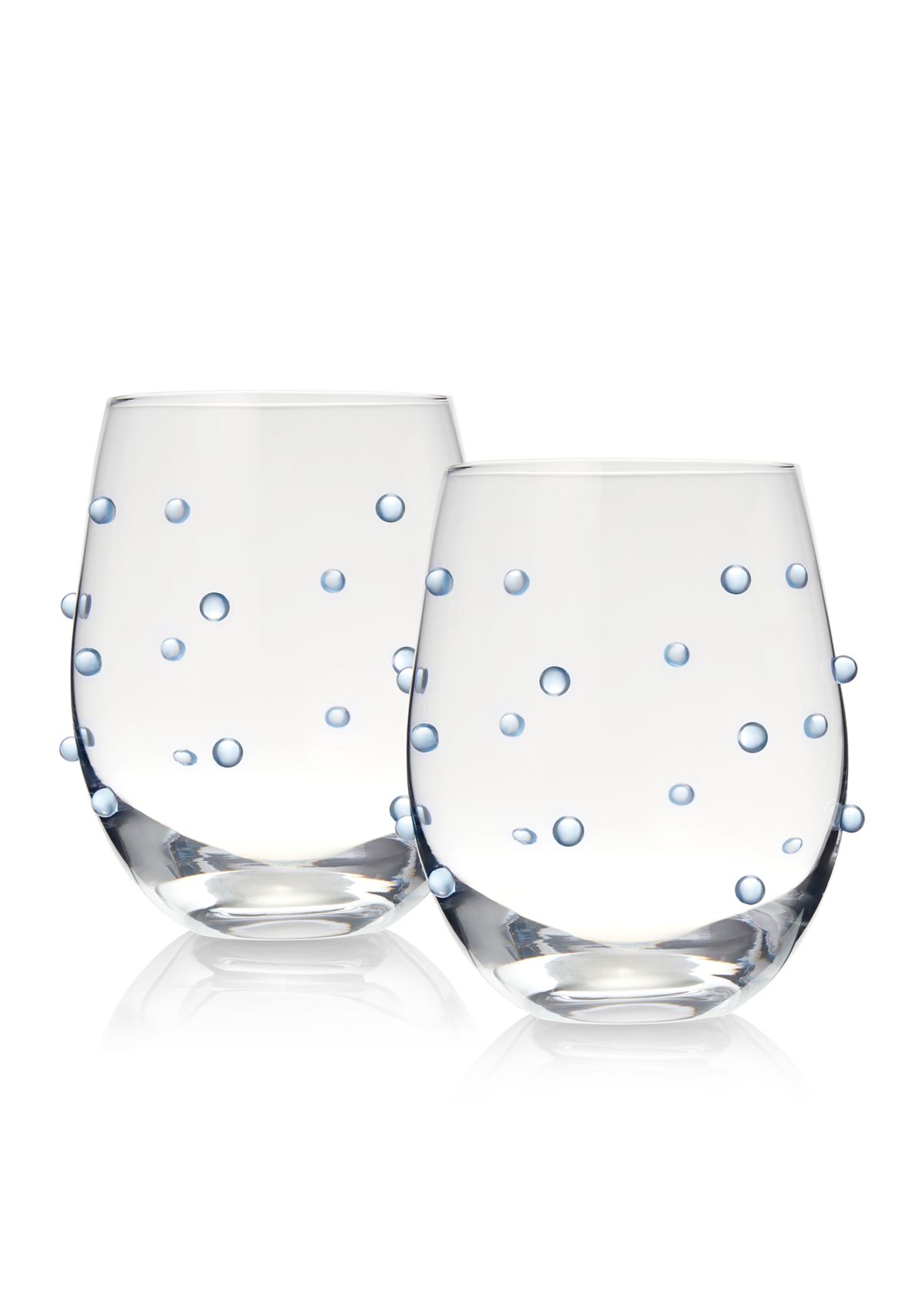 Blue Pearl Stemless Wine Glasses - Set of 2