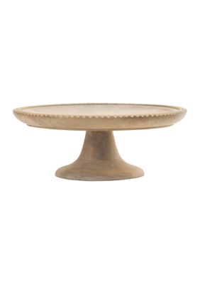 Light Acacia Wooden Cake Plate