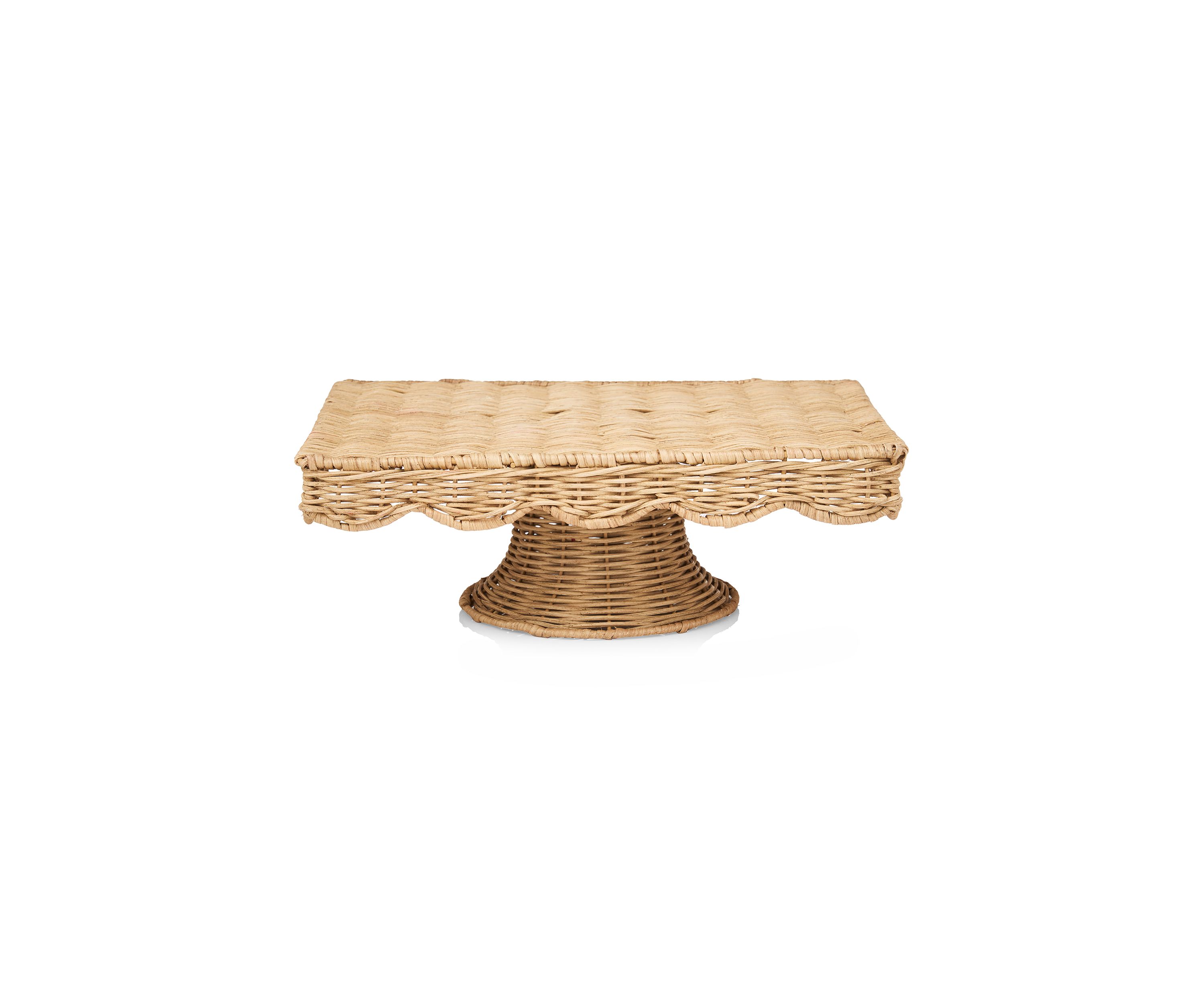 Rectangular Rattan Cake Stand
