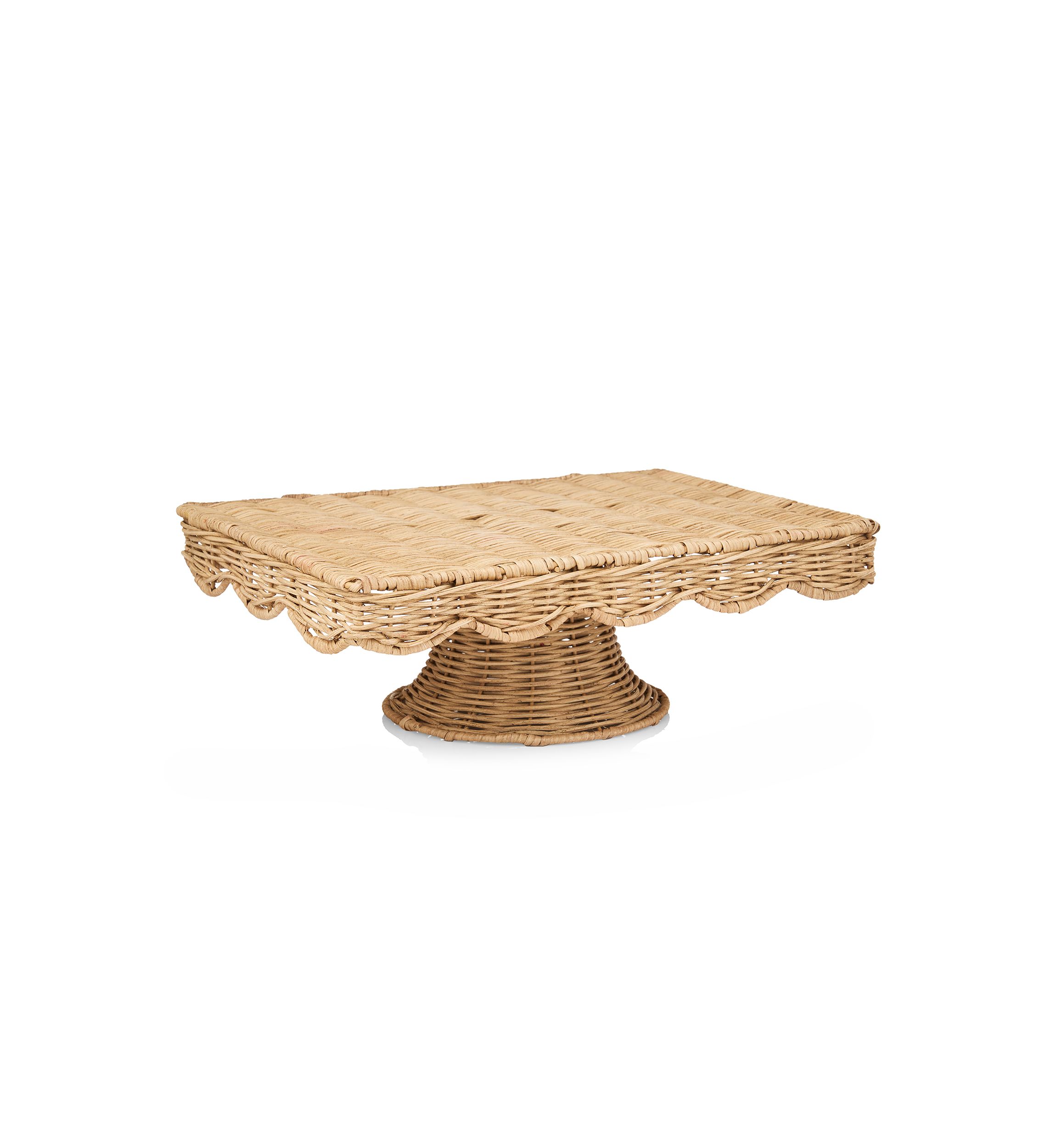Rectangular Rattan Cake Stand