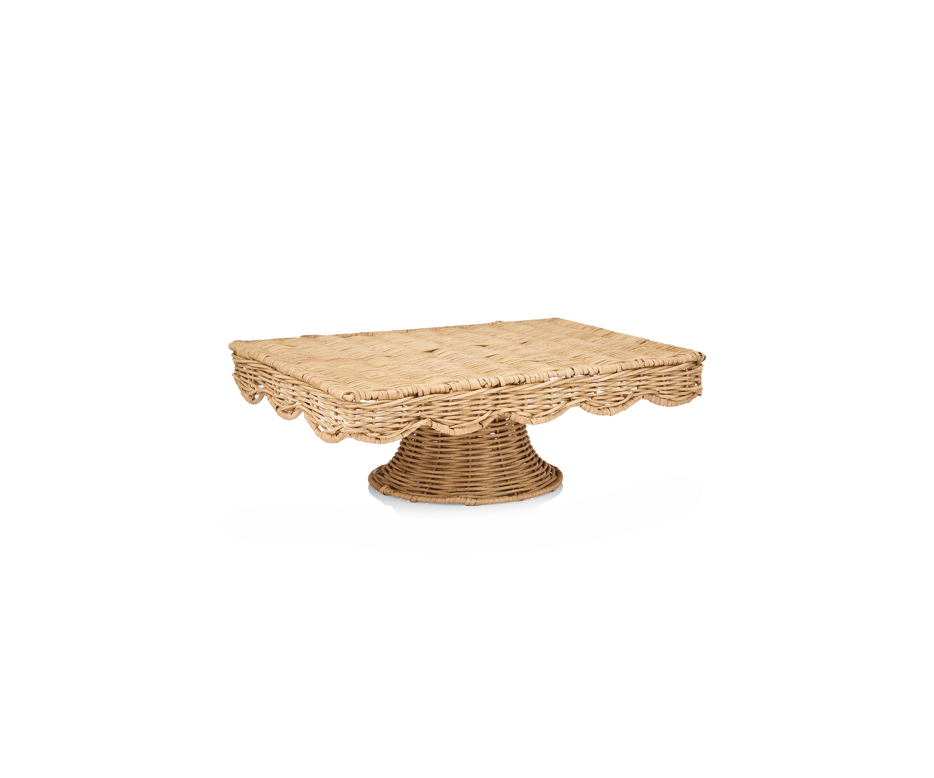 Rectangular Rattan Cake Stand