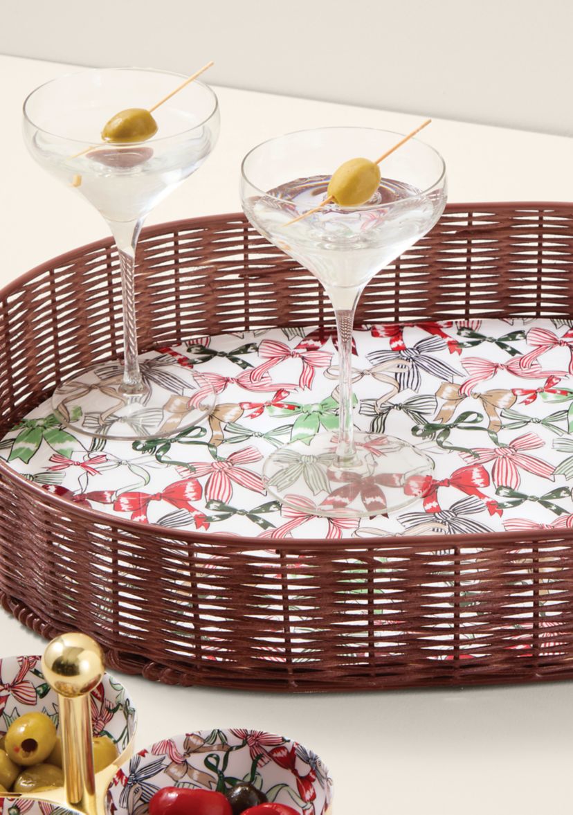 Sewing Down South x Crown & Ivy™ Sew Merry Reversible Insert Rattan Tray