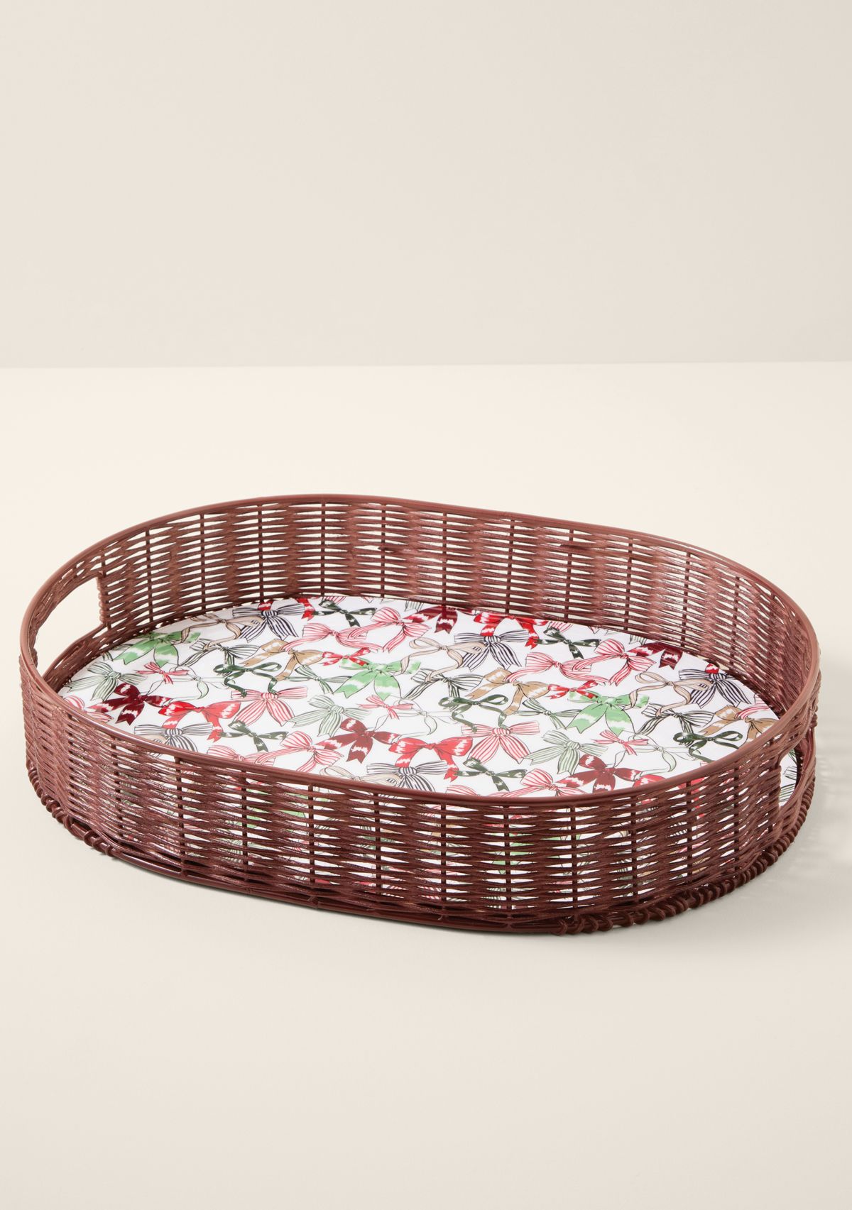 Sewing Down South x Crown & Ivy™ Sew Merry Reversible Insert Rattan Tray
