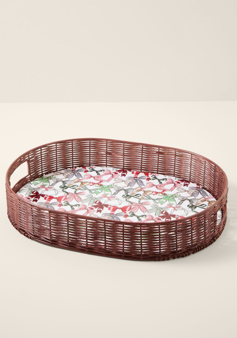 Sewing Down South x Crown & Ivy™ Sew Merry Reversible Insert Rattan Tray