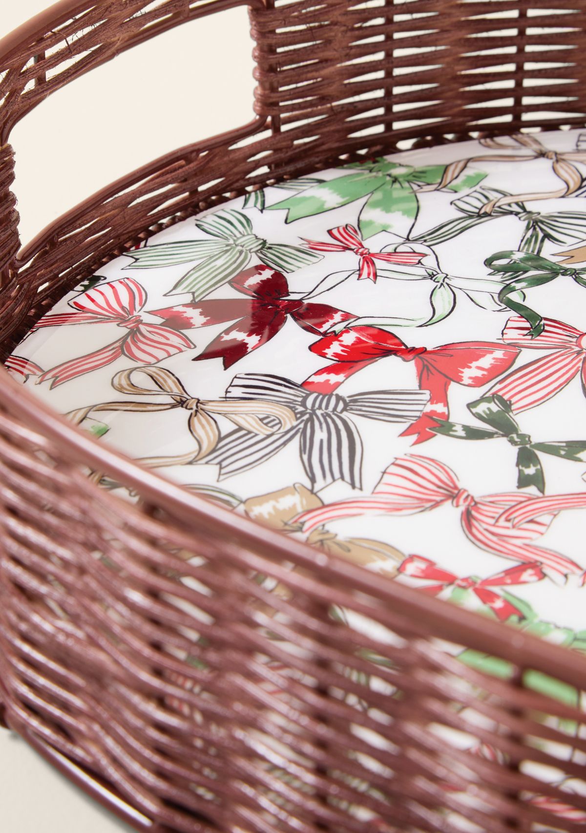 Sewing Down South x Crown & Ivy™ Sew Merry Reversible Insert Rattan Tray