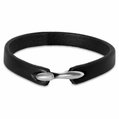 Bruno Magli Mens Refined Leather Bracelet, Black