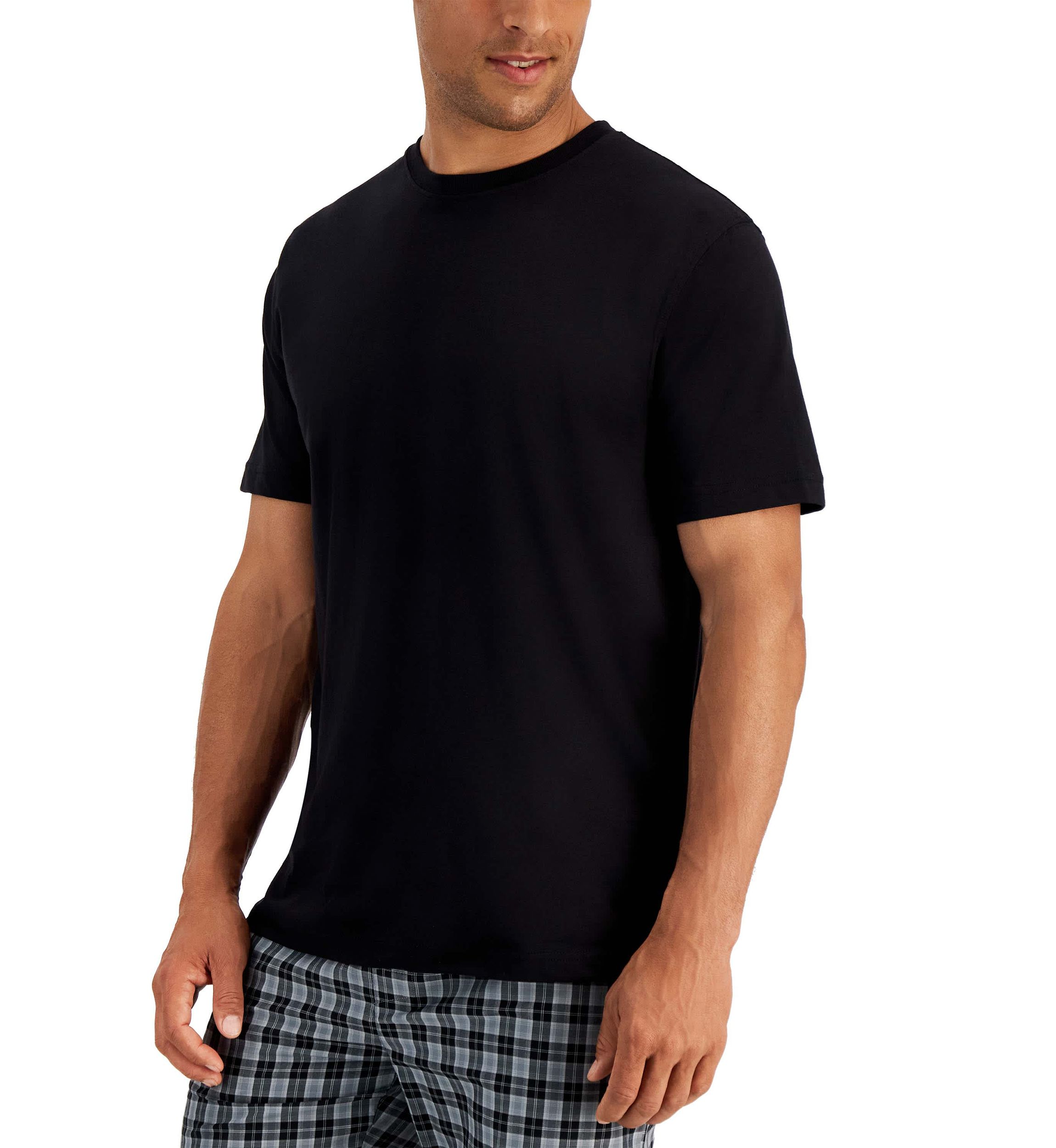 Hanes Mens Woven Pant with Knit SS Top