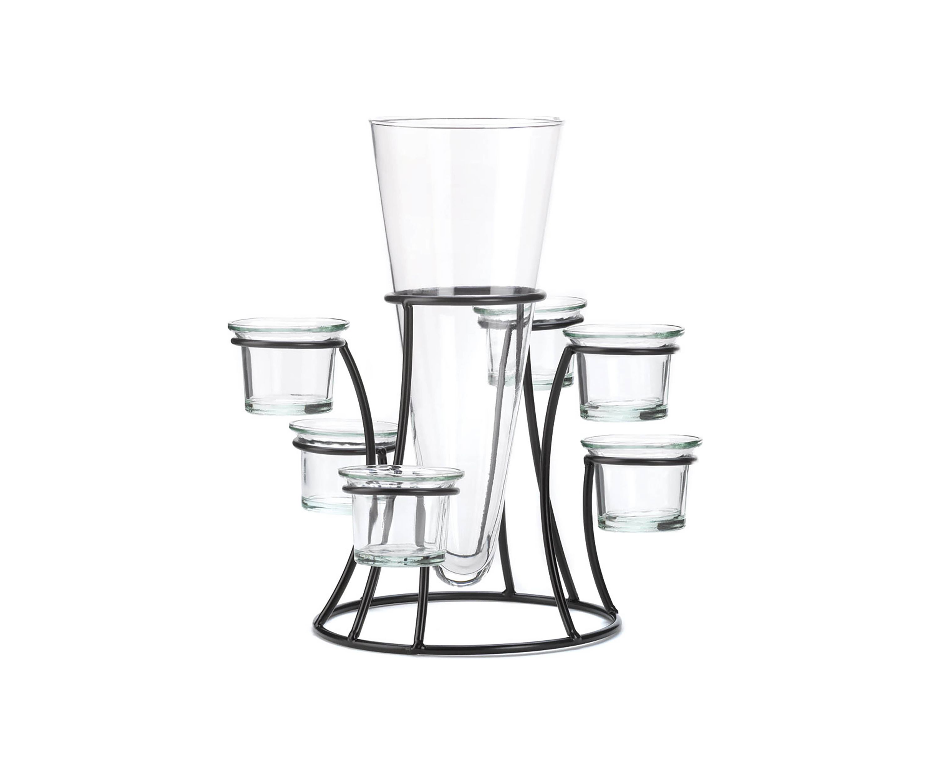 Circular Candle Stand with Vase - 10.25" x 9.75" x 10.75"
