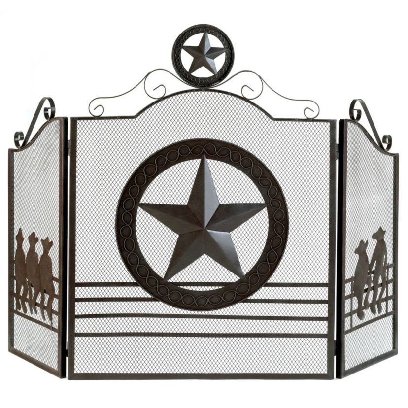 Lone Star Fireplace Screen 26.5x13.5x35"