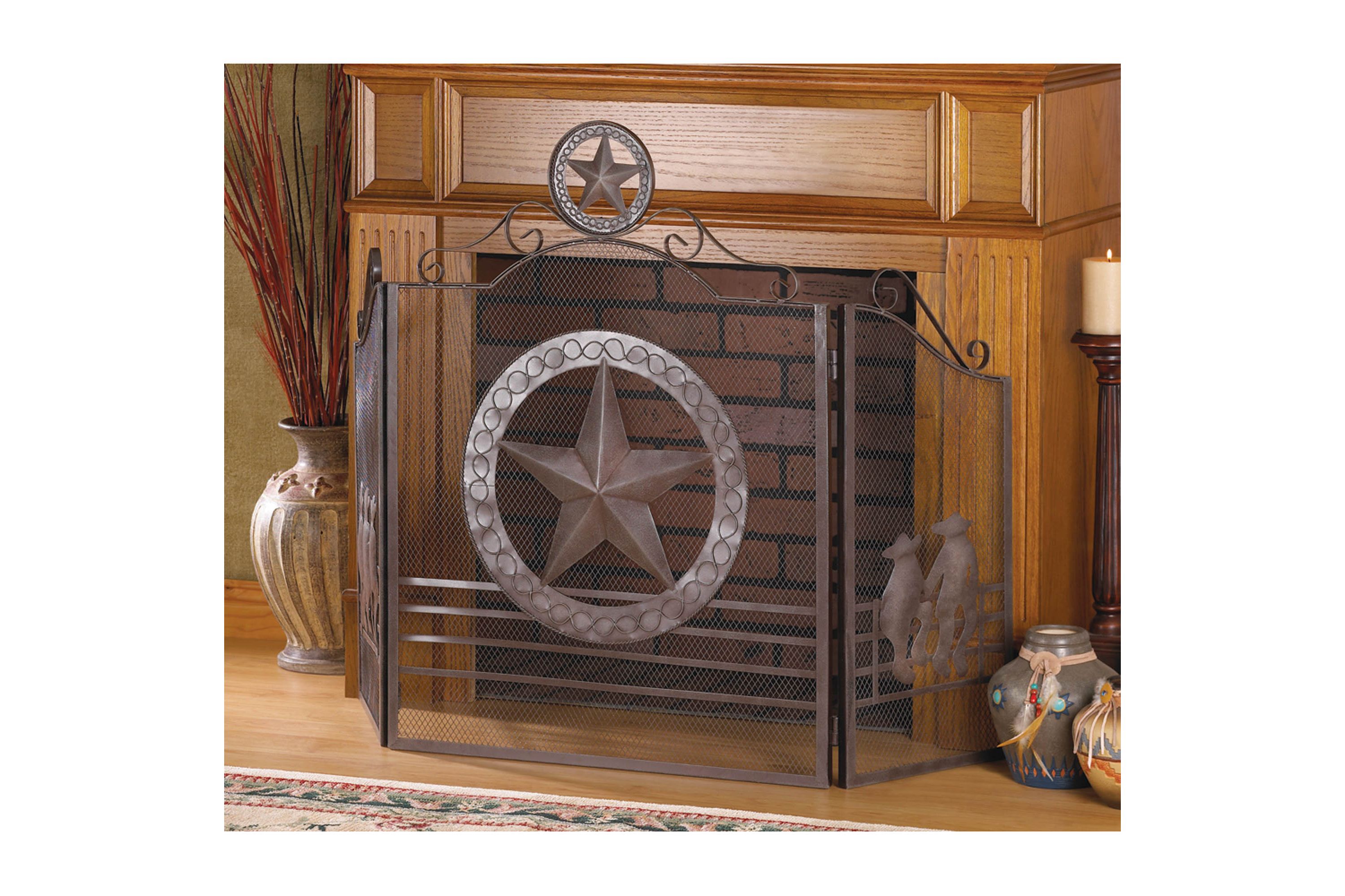 Lone Star Fireplace Screen 26.5x13.5x35"