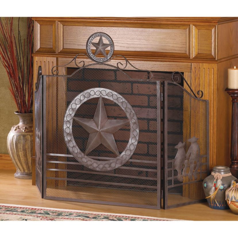 Lone Star Fireplace Screen 26.5x13.5x35"