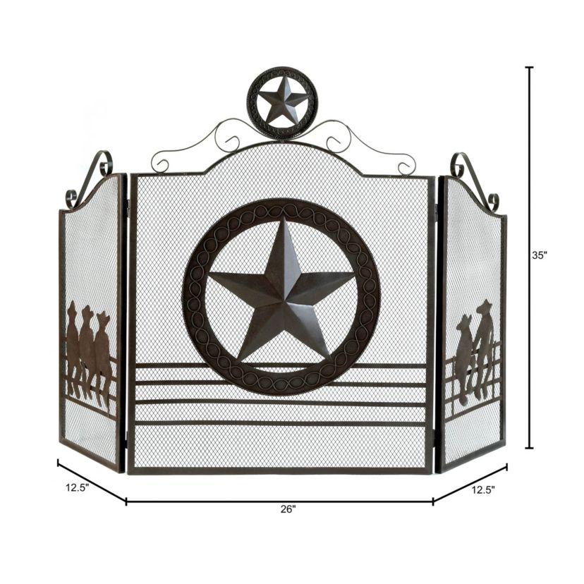 Lone Star Fireplace Screen 26.5x13.5x35"
