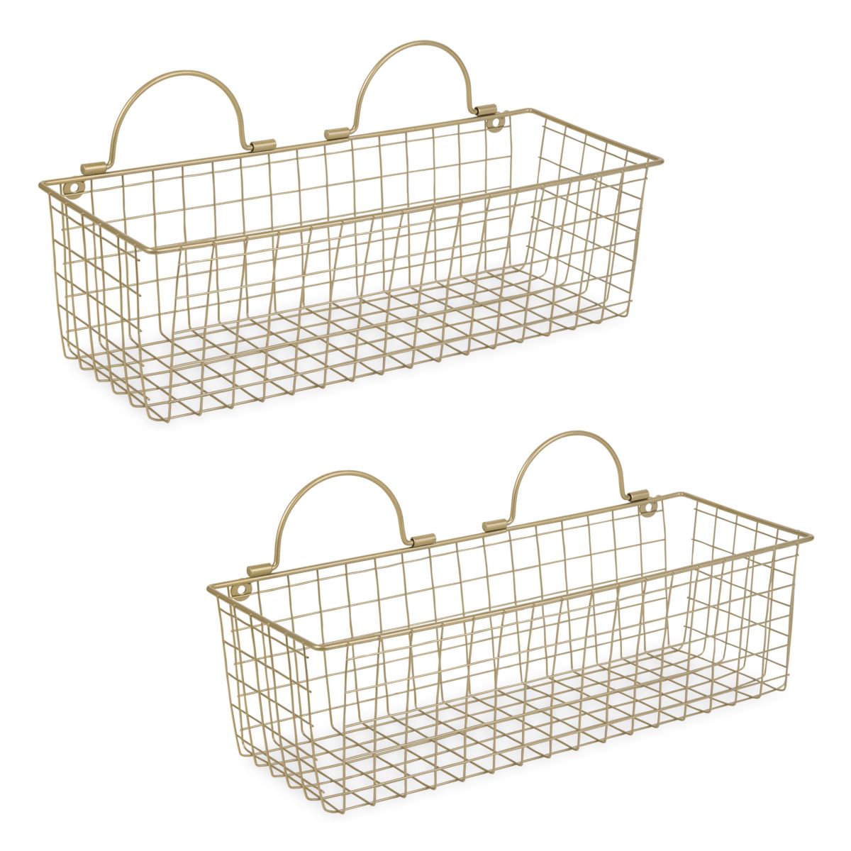 Medium Gold Wire Wall Basket (Set of 2)