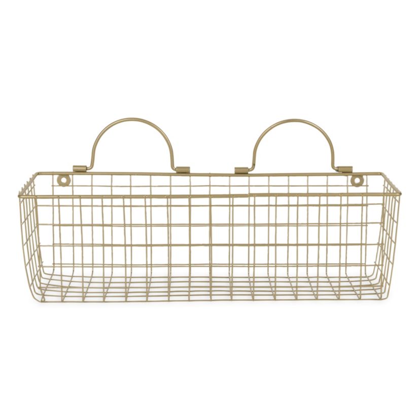 Medium Gold Wire Wall Basket (Set of 2)