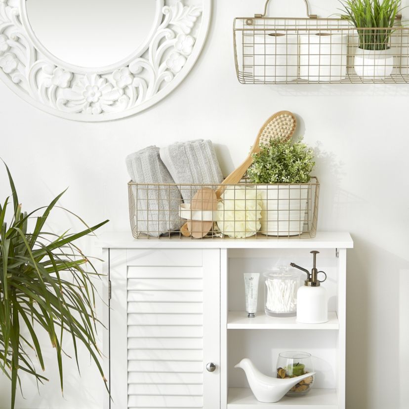 Medium Gold Wire Wall Basket (Set of 2)