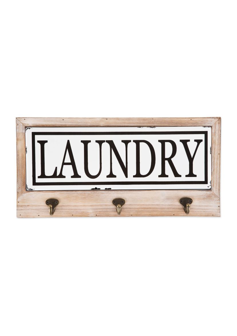 DII Vintage Enamelware Tile Laundry Hook Sign