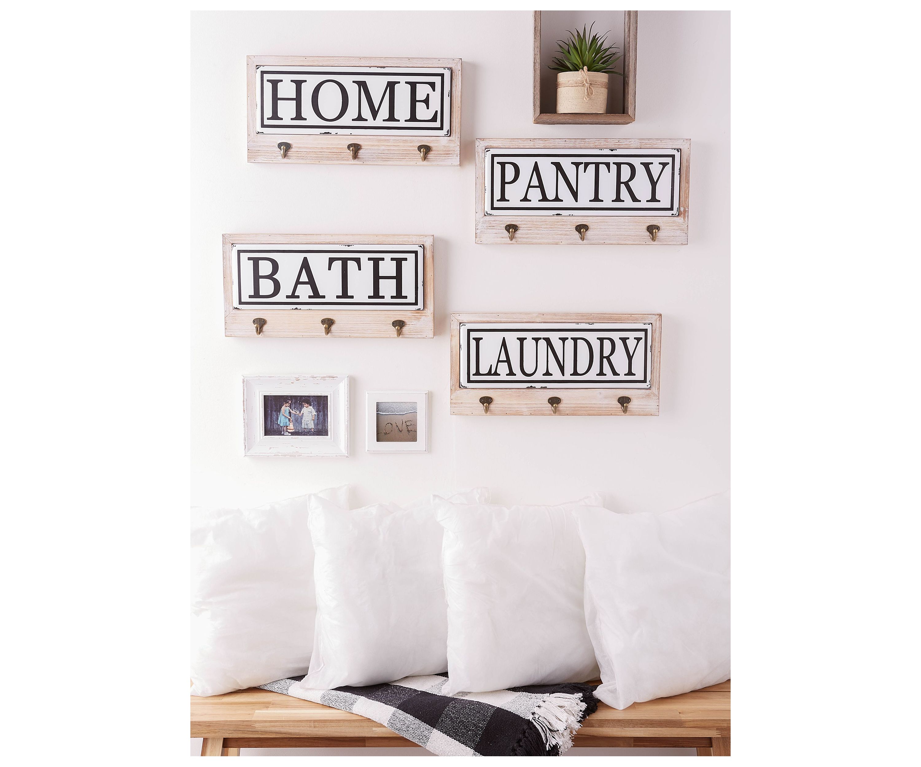 DII Vintage Enamelware Tile Laundry Hook Sign