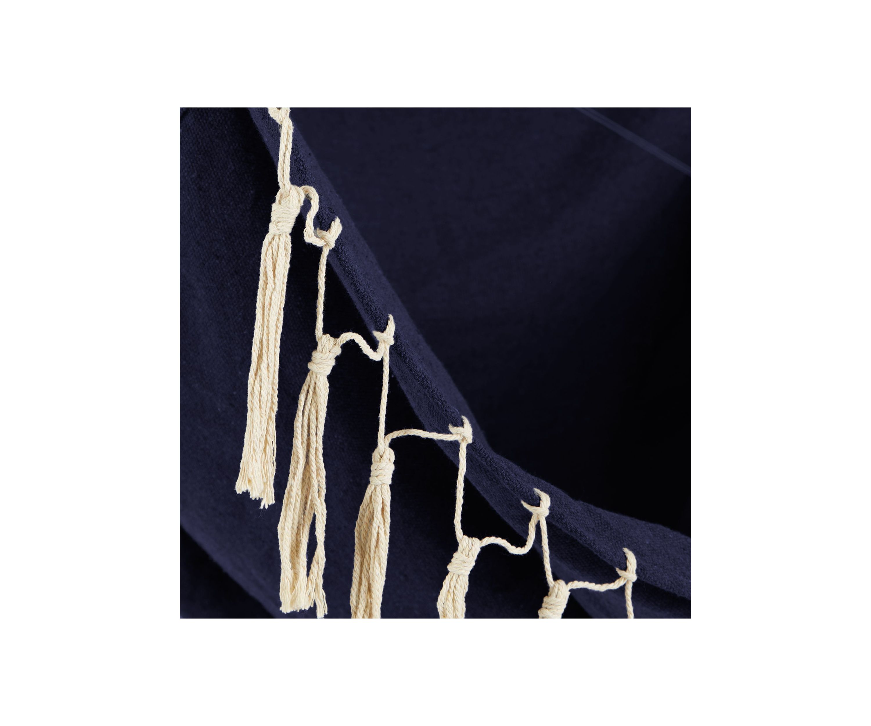 Gray Hammock Chair With Fringe Trim