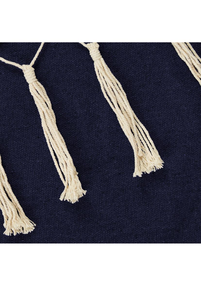 Gray Hammock Chair With Fringe Trim