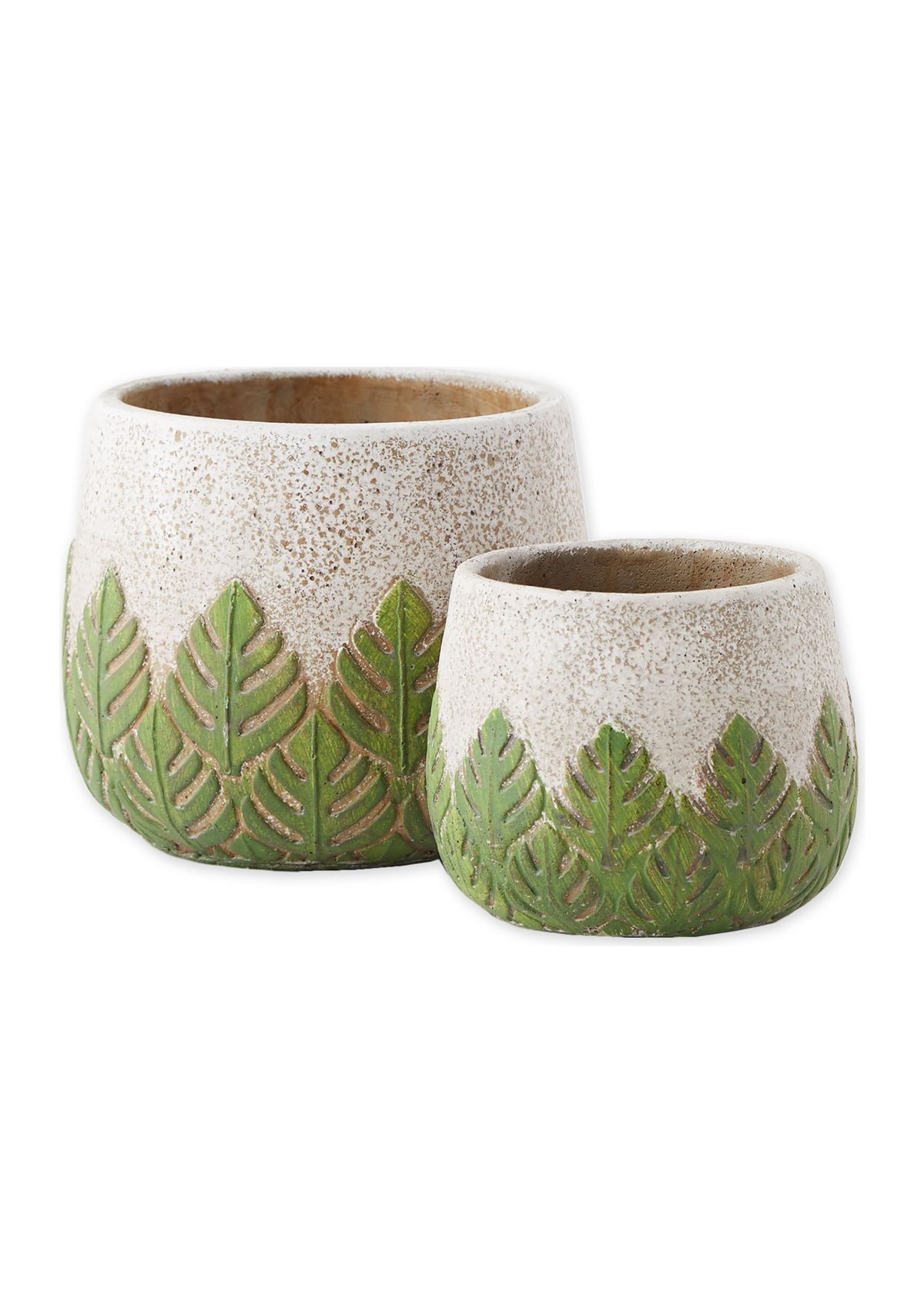 Greek Leaf Cement Flower Pot (Set of 2)