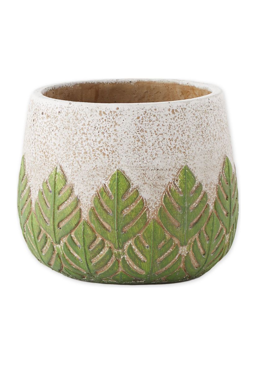 Greek Leaf Cement Flower Pot (Set of 2)