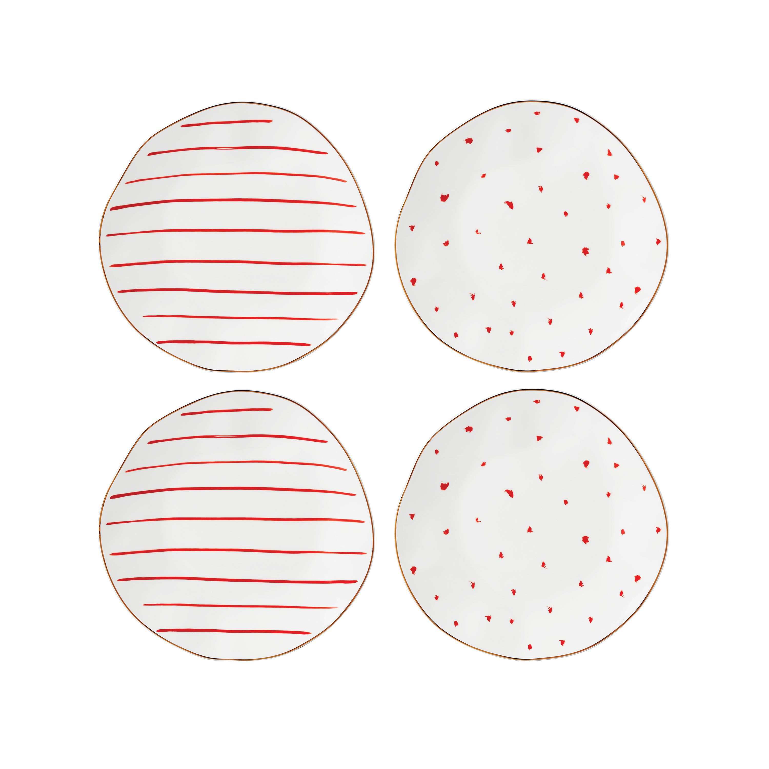Garnet Bay Dessert Plates, Set of 4