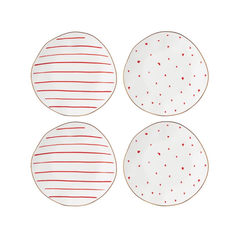 Garnet Bay Dessert Plates, Set of 4
