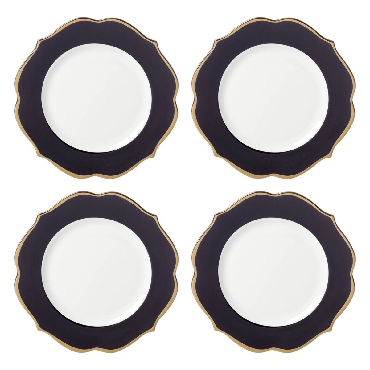 Contempo Luxe Black Accent Plates, Set of 4