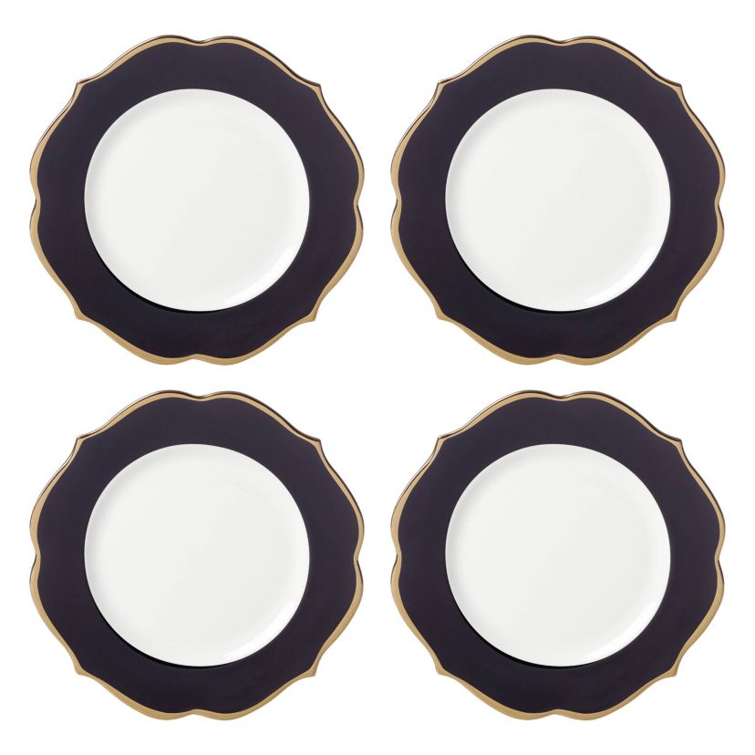 Contempo Luxe Black Accent Plates, Set of 4